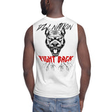 FIGHT BACK MUSCLE T-SHIRT - WHITE/BLACK/RED - SC2023