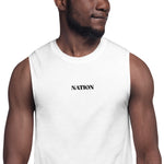 FIGHT BACK MUSCLE T-SHIRT - WHITE/BLACK/RED - SC2023