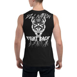 FIGHT BACK MUSCLE TANK - BLACK/WHITE - SC2023